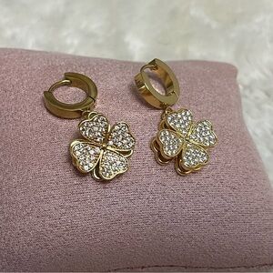 Clover Stainless Steel gold plated Earrings